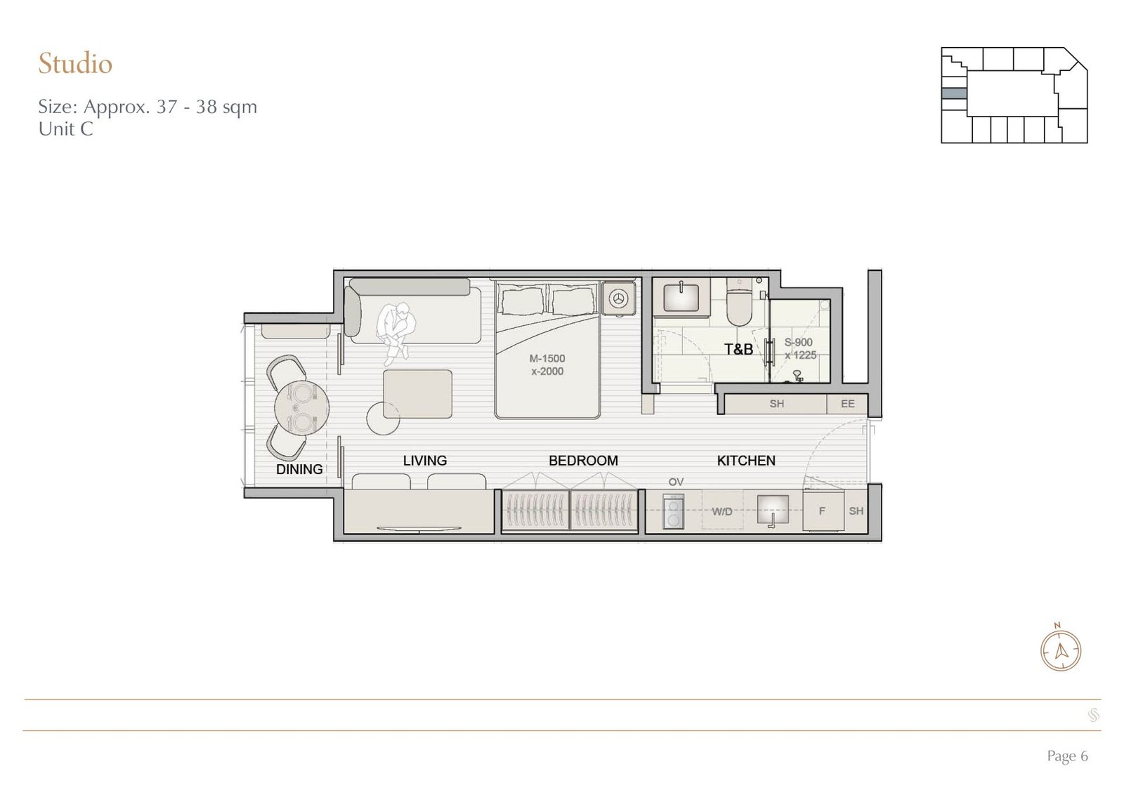STUDIO Unit C 37-38 sqm